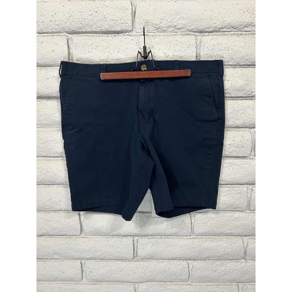Club Room Chino Shorts Mens Size 38W Navy Blue Classic Stretch Zip Pockets